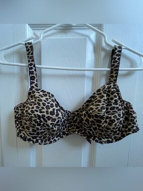 Leopard Print Underwire Bra - Brown/Black